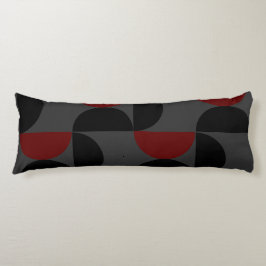 Modernes Rotes Schwarz und Grau Mitte des Jahrhund Seitenschläferkissen