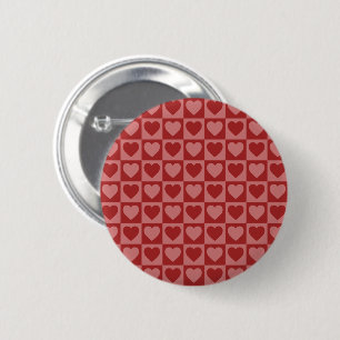 Modernes, rotes und rosa Minimalistisches Herzmust Button