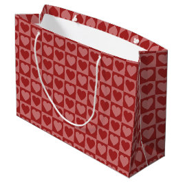 Modernes, rotes und rosa Minimalistisches Herzmust Große Geschenktüte