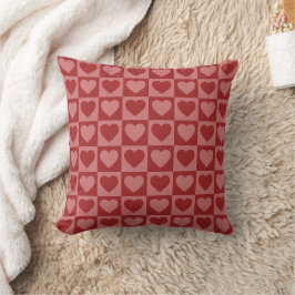 Modernes, rotes und rosa Minimalistisches Herzmust Kissen