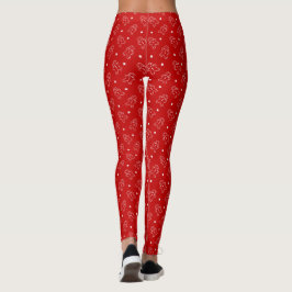 Modernes, rotes und weißes Lebkuchenmuster Leggings