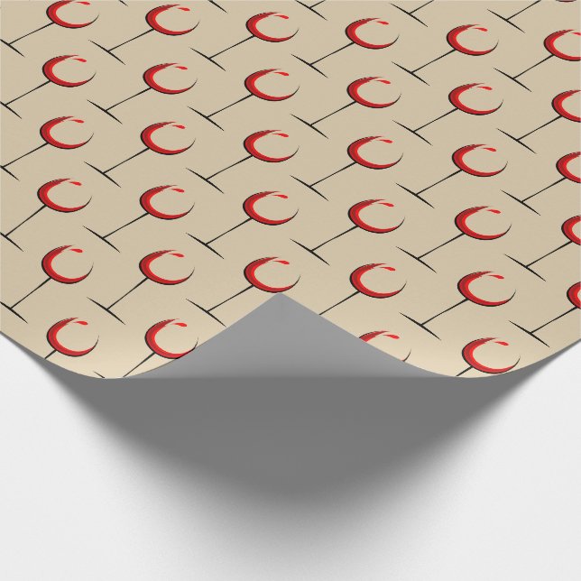 Modernes rotes Weinglas-Muster-Geschenk  Geschenkpapier (Ecke)