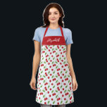 Modernes Rotkrebsmuster Backen Schürze<br><div class="desc">Eine elegante personalisierte Kirschmuster Backform Schürze. Personalisieren Sie es mit Ihrem Namen. Macht einem Freund ein niedliches Geschenk. Gut zum Geburtstag,  Valentinstag,  etc. Entworfen für Sie von BlackBerry Boulevard.</div>
