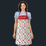 Modernes Rotkrebsmuster Backen Schürze<br><div class="desc">Eine elegante personalisierte Kirschmuster Backform Schürze. Personalisieren Sie es mit Ihrem Namen. Macht einem Freund ein niedliches Geschenk. Gut zum Geburtstag,  Valentinstag,  etc. Entworfen für Sie von BlackBerry Boulevard.</div>
