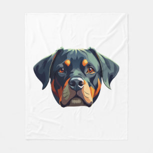 Modernes Rottweiler-Portrait - Bold Vector Style D Fleecedecke