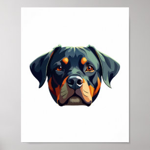 Modernes Rottweiler-Portrait - Bold Vector Style D Poster