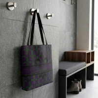 Modernes Royal Lila Fleur-de-lis-Muster Monogram