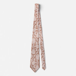 Modernes Royal Pink Rose Gold Powder Lace Krawatte