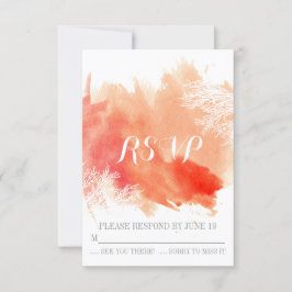 Modernes RSVP-Antwort für Korallenriffe Hochzeit RSVP Karte