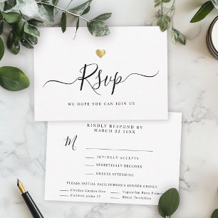 Modernes RSVP für Minimalistische Hochzeiten + 4 A Karte