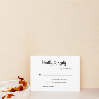 Modernes RSVP für Minimalistische Liebe Karte