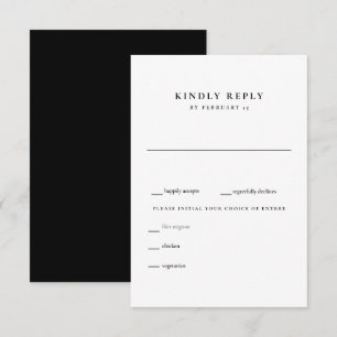 Modernes RSVP für Schwarz-Weiß-Hochzeit Karte