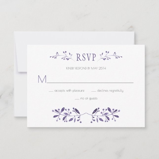 Modernes RSVP für Ultra-Violet-Hochzeiten | Karte (Vorderseite)