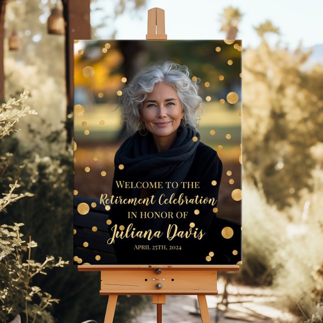 Modernes Ruhestandswillingszeichen mit Foto Poster (Von Creator hochgeladen)