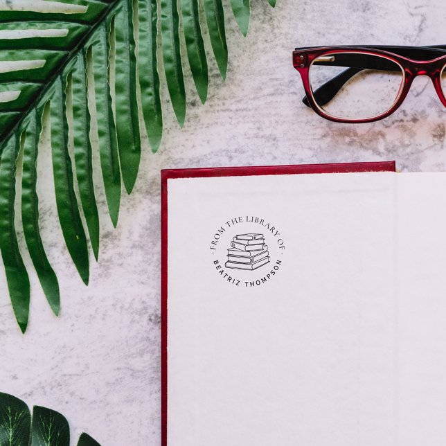 Modernes Rundbuch aus der Bibliothek der Selbst- Permastempel (Von Creator hochgeladen)