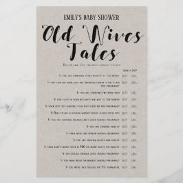 Modernes Rustikales Baby-Duschspiel