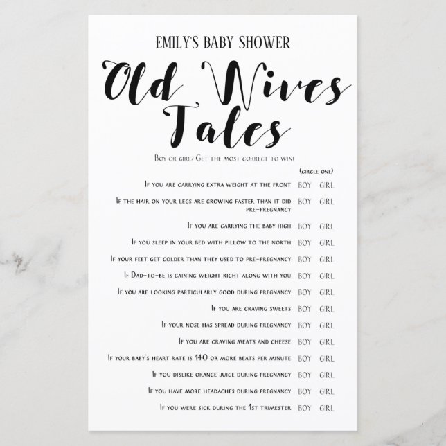 Modernes Rustikales Baby-Duschspiel (Vorderseite)