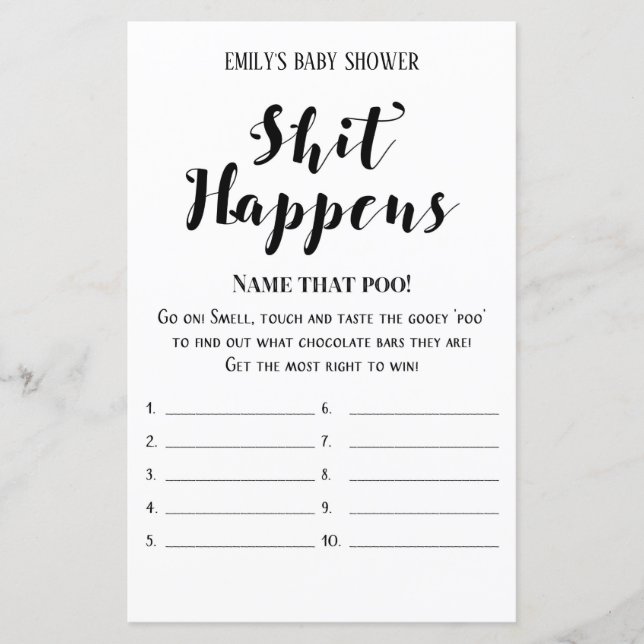 Modernes Rustikales Baby-Duschspiel (Vorderseite)