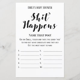 Modernes Rustikales Baby-Duschspiel