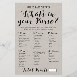 Modernes Rustikales Baby-Duschspiel