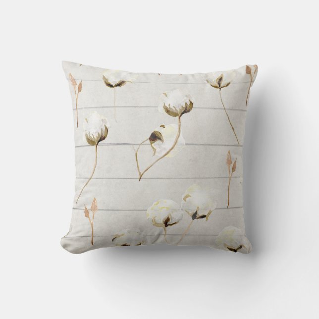 Modernes rustikales Bauernhaus-Baumwollrunde Kissen (Vorderseite)