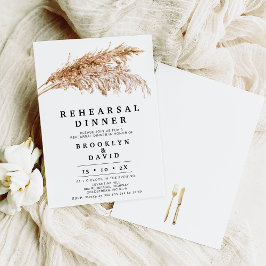Modernes Rustikales Boho Pampas Grass Probe Dinner Einladung