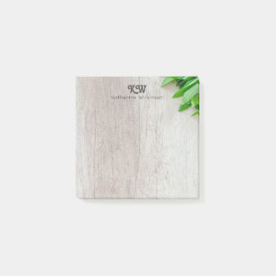 Modernes Rustikales botanisches Grey Wood Zuhause Post-it Klebezettel