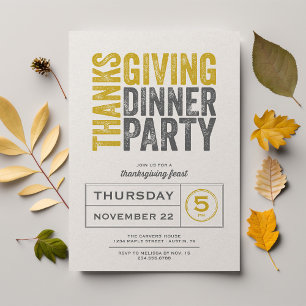 Modernes Rustikales Erntedank Dinner Party Einladung