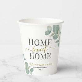 Modernes Rustikales Eukalyptus Zuhause Sweet Zuhau Pappbecher