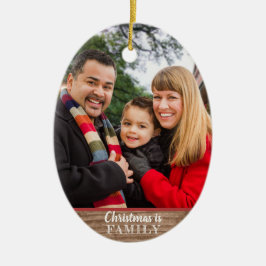 Modernes rustikales Familien-Weihnachten der Keramik Ornament