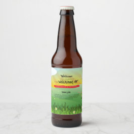 Modernes Rustikales Festival Hochzeit Willkommen Bierflaschenetikett
