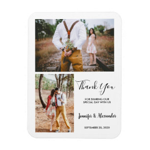 Modernes rustikales Foto Danke für Ihre Hochzeit Magnet