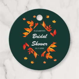 Modernes Rustikales Herbstleaves-Brautparty Geschenkanhänger
