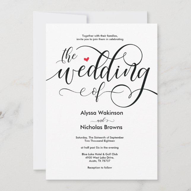 Modernes rustikales Hochzeitskartendesign v1 Einladung (Vorderseite)