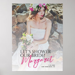 Modernes Rustikales Let's Shower Unser Begrüßungsz Poster