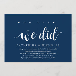 Modernes, rustikales, navy Blue Script, Hochzeitsf Einladung