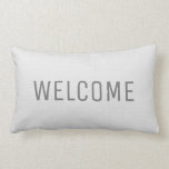 Modernes rustikales weißes lendenkissen<br><div class="desc">Modernes rustikales Imitatleinwandbeschaffenheit Willkommenskissen.
Sie können den Text leicht ändern.</div>