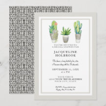 Modernes Rustikales Wüsten-Kaktus-Brautparty