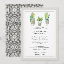 Modernes Rustikales Wüsten-Kaktus-Brautparty Einladung