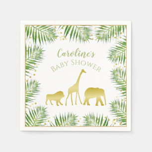 Modernes Safari Baby Duschpapier Napkins in Gold Serviette
