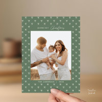 Modernes Sage Green Pattern Familienweihnachtsfest