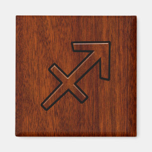 Modernes Sagittarius Zodiac-Zeichen im Mahogany-St Magnet
