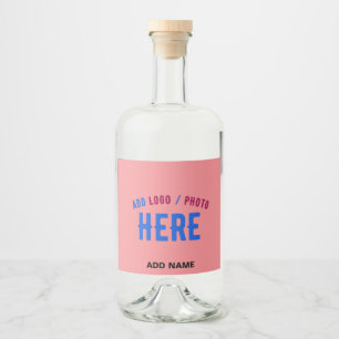 MODERNES SALMON PINK, STYLISCH, MARKIERT ALKOHOLFLASCHENETIKETT