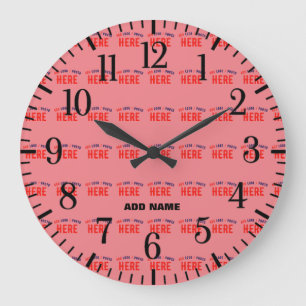 MODERNES SALMON PINK, STYLISCH, MARKIERT GROßE WANDUHR