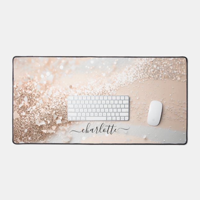 Modernes, Salon, Glitzer (Imitate) Schreibtischunterlage (Tastatur & Maus)