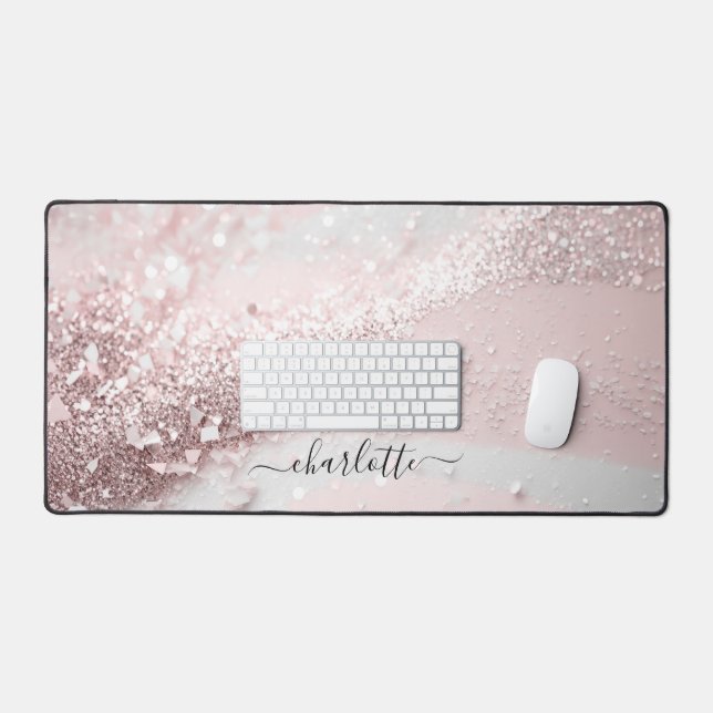 Modernes, Salon, Glitzer (Imitate) Schreibtischunterlage (Tastatur & Maus)
