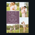 Modernes, Save the Date 4-Foto-Lila Collage<br><div class="desc"></div>