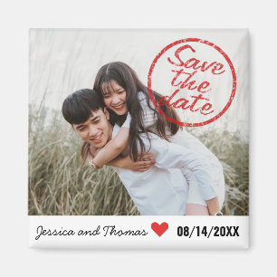 Modernes, Save the Date Briefmarke kundenspezifisc Magnet
