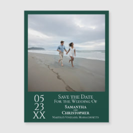 Modernes Save the Date Foto Emerald Green Magnet