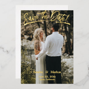 Modernes Save the Date Foto Folieneinladung